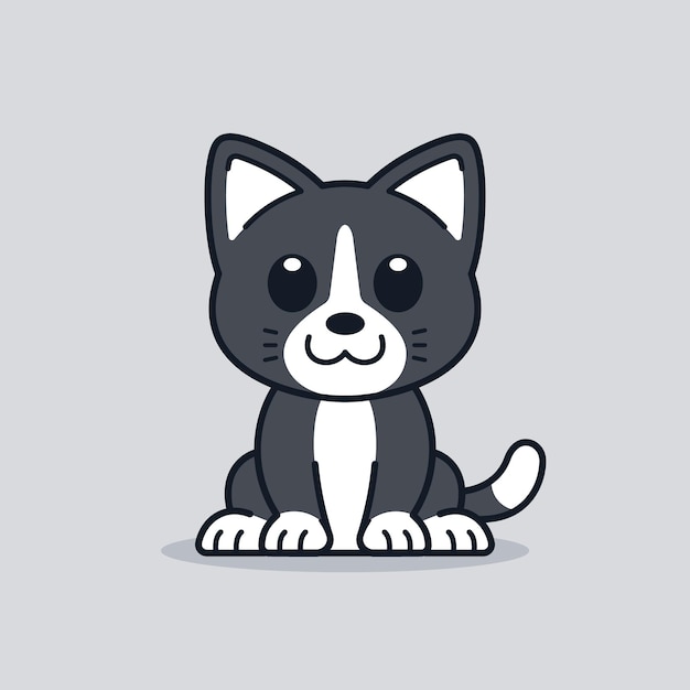 Cute cat sitting down illustration