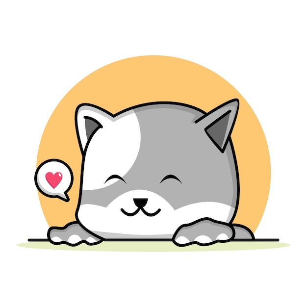 Cute cat sleeping cartoon illustration