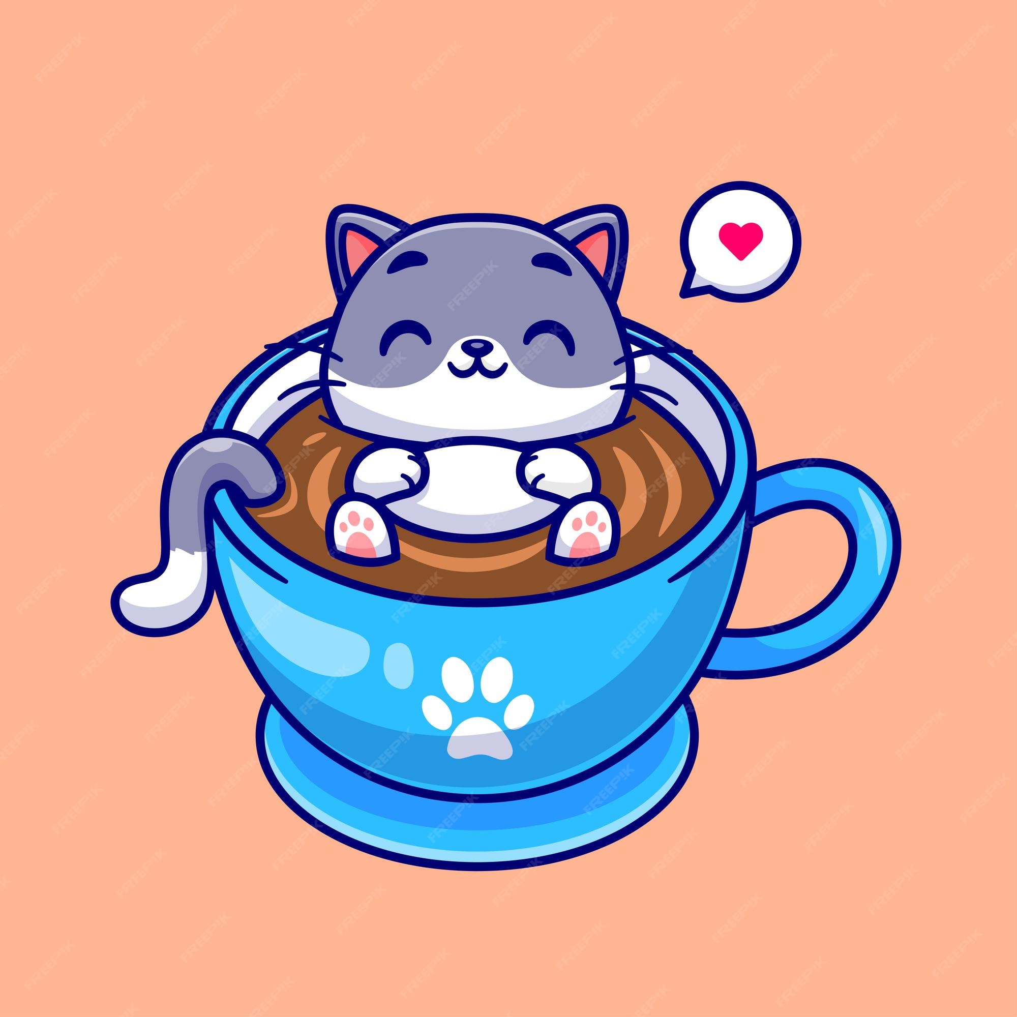 Cute Cat Sleeping On Laptop With Coffee Cup Cartoon Vector Icon  Illustration (2) - Sleep - Sticker