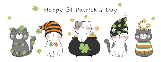 cute cat for St Patrick day