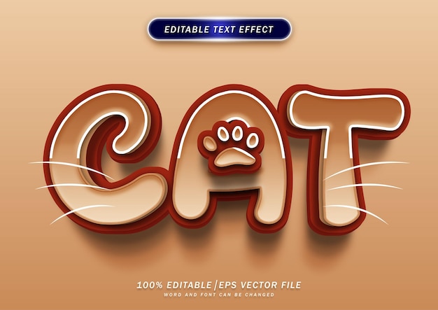 Cute cat text style effect editable