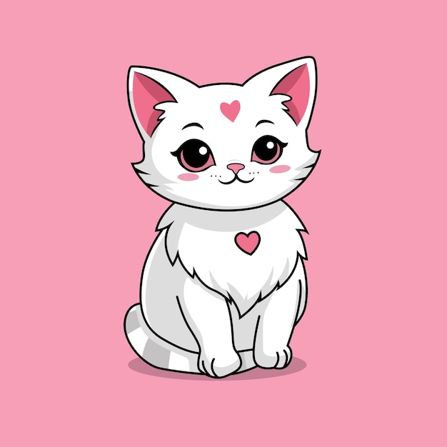 cute cat valentines day with love