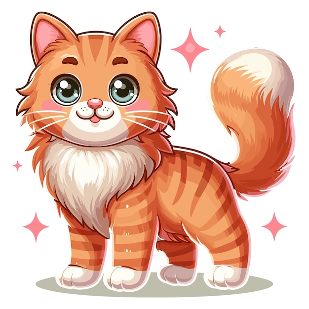 Vector cute cat vector carton illustration style