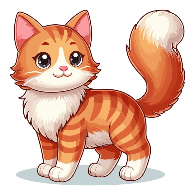 Cute cat vector cartoon illustration