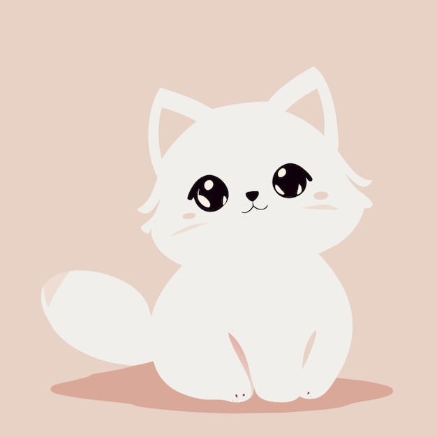 Vector cute cat vector illustration flat 2