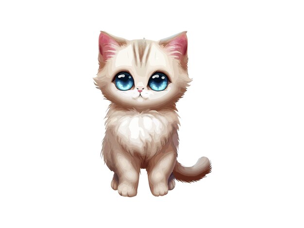 Cute Cat Vector illustration realistic watercolor