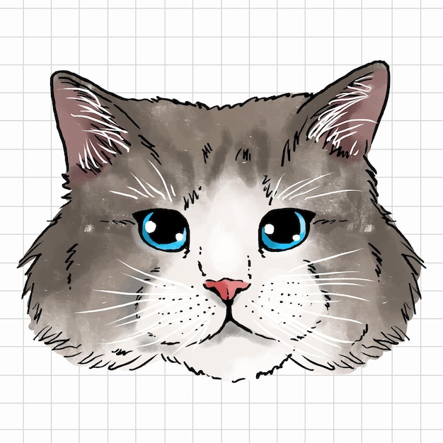 Vettore illustrazione vettoriale carino gatto