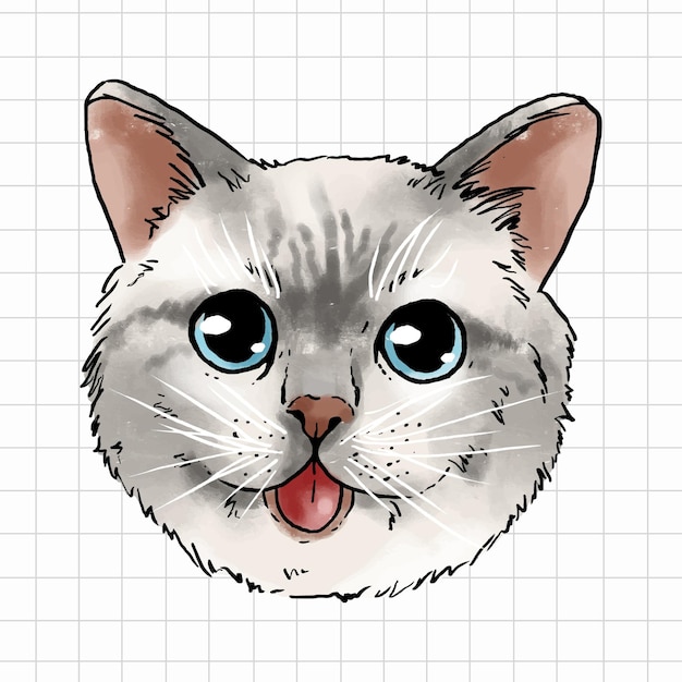 Vettore illustrazione vettoriale carino gatto