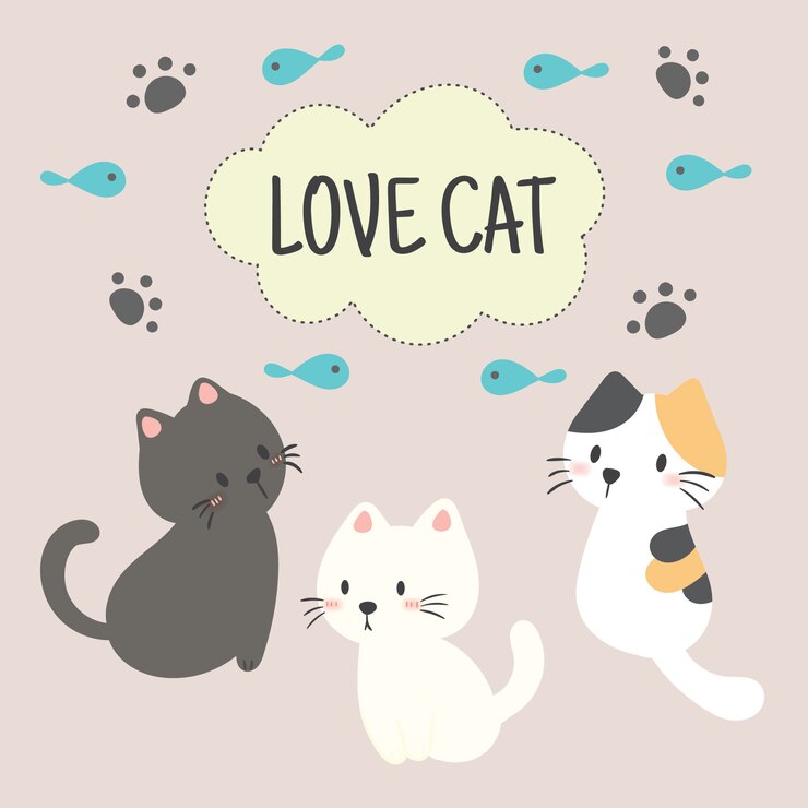 귀여운 고양이 벡터 일러스트 레이 션