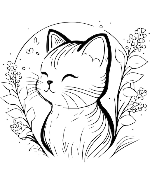 Vector cute cat vector illustration