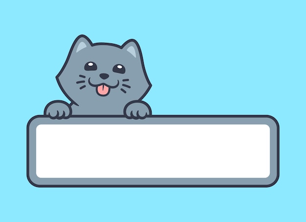 Cute Cat Vector Label