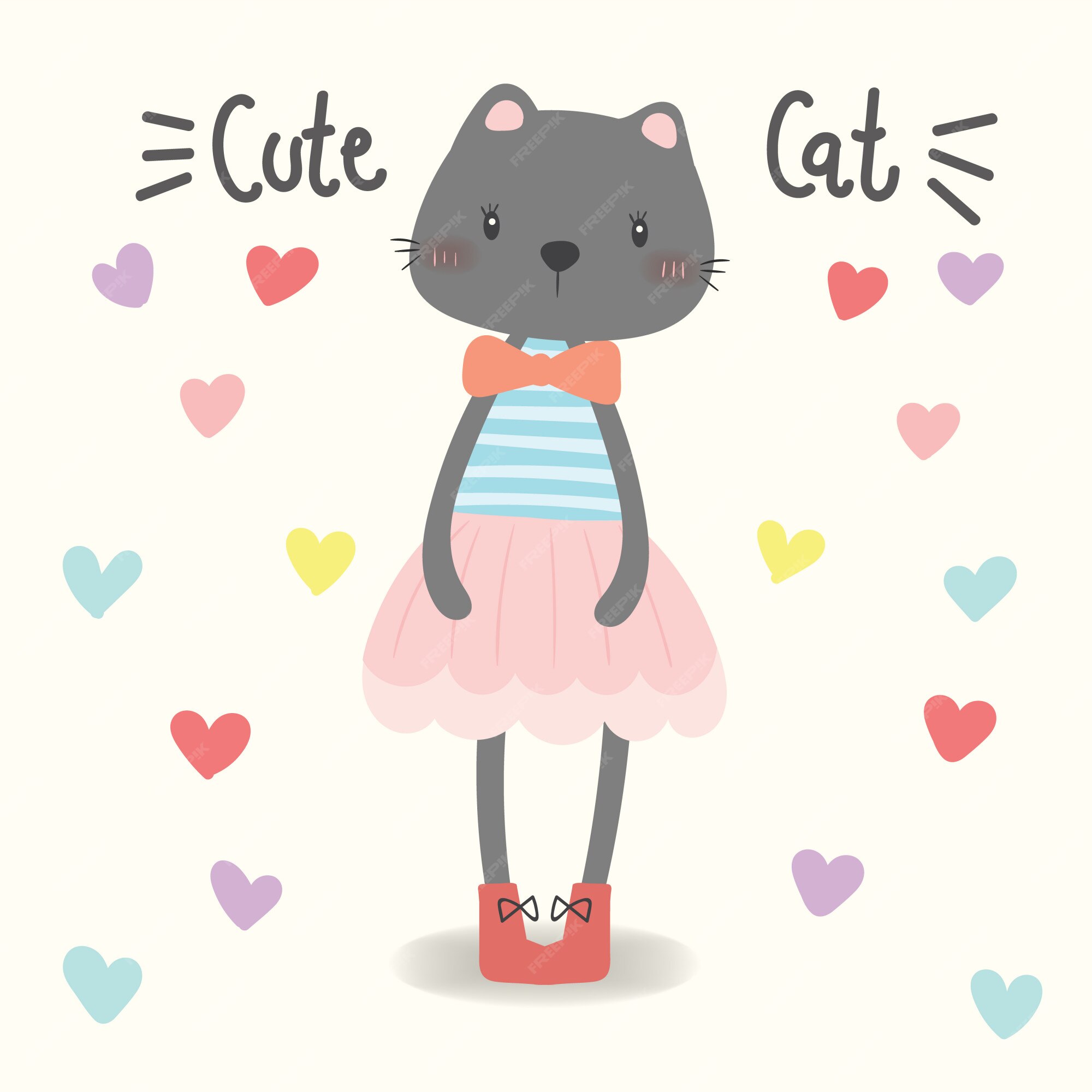 Premium Vector | Cute cat vector