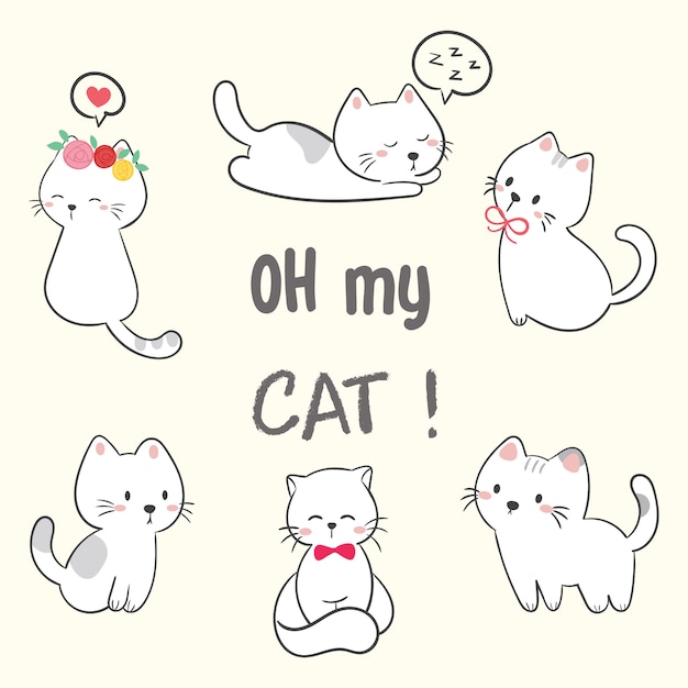 Cute cat vector. 