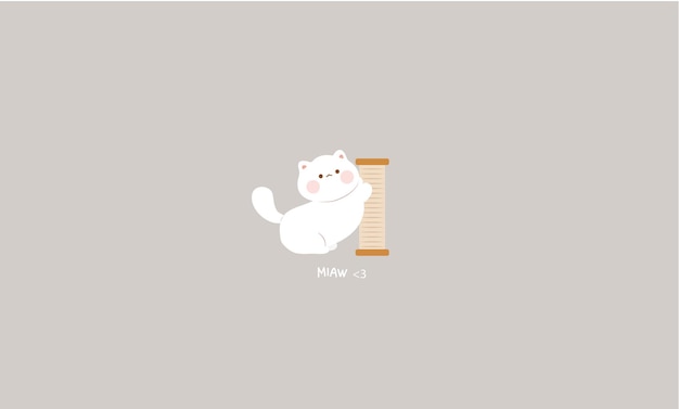 可愛い猫の壁紙 背景のパステル色