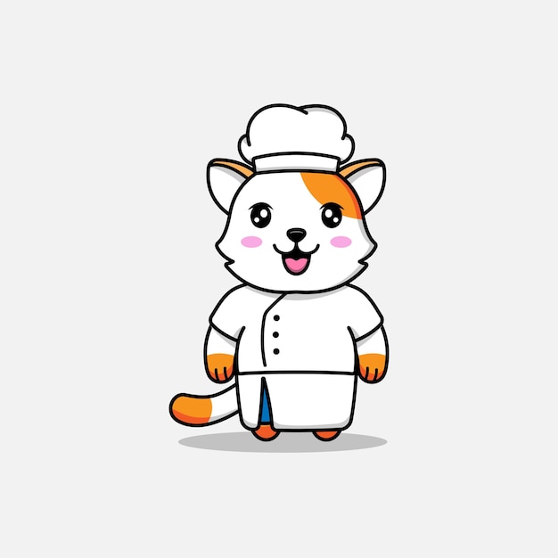 Simpatico gatto che indossa l'uniforme da chef