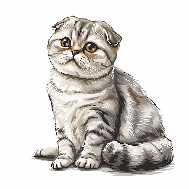 Vector cute cat on a white background vector illustration of a pet