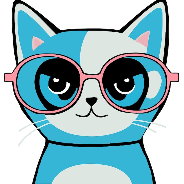 Cute Cat with Glasses