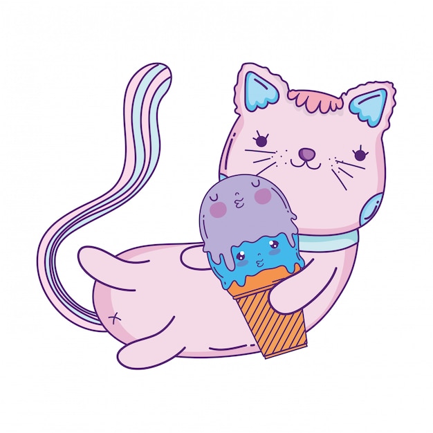 かわいい猫のアイスクリーム