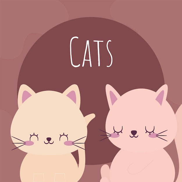 Vector cute cats illustration