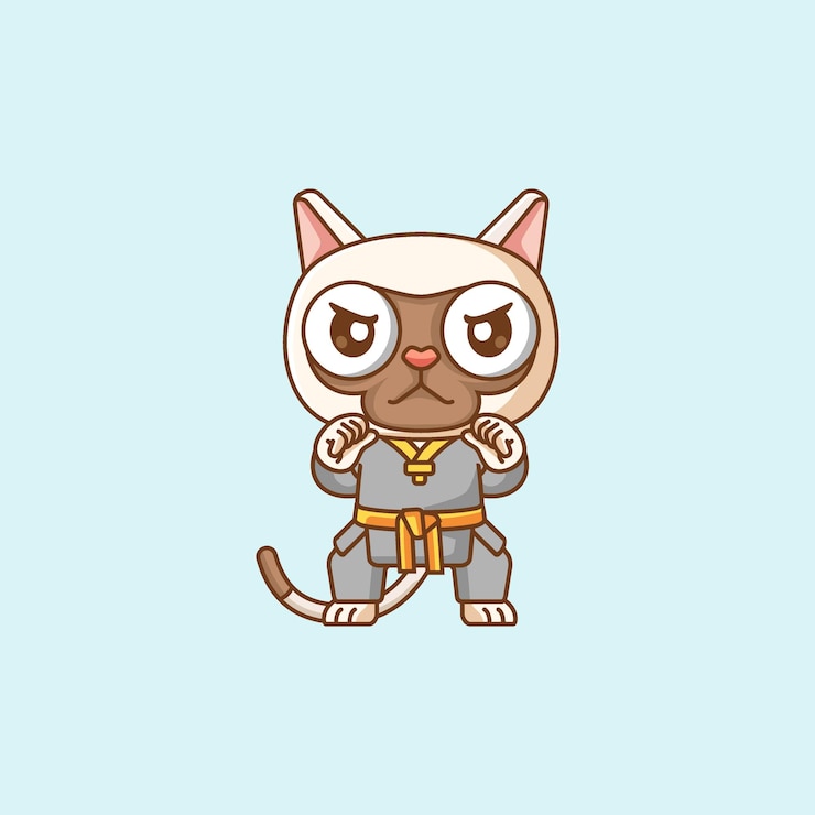 Vector カラテ・トレーニング・マーシャル・アート カワイ・チビ キャラクター マスコット 動物 スポーツ イラスト