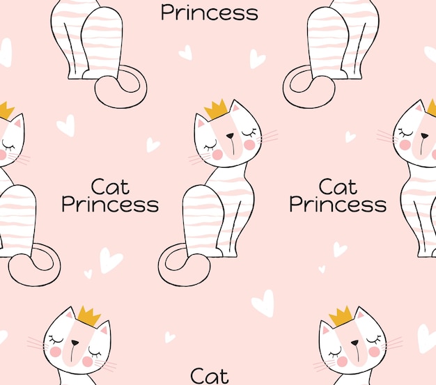 Cute cats seamless pattern