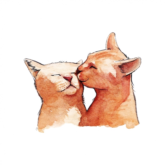 Cute Cats Watercolor