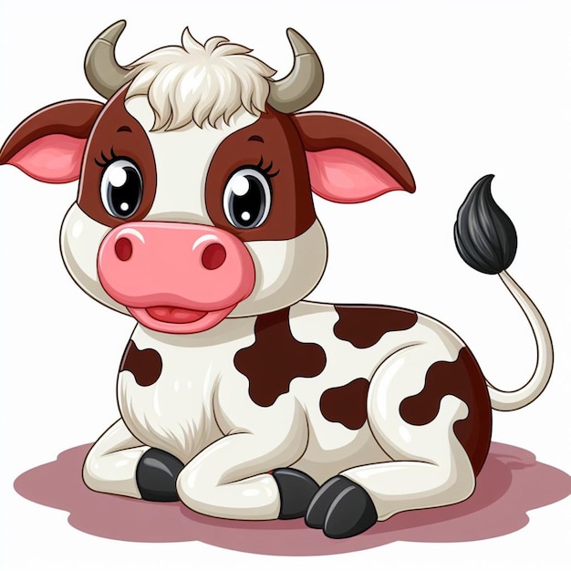 Cute cattle vector cartoon illustratie