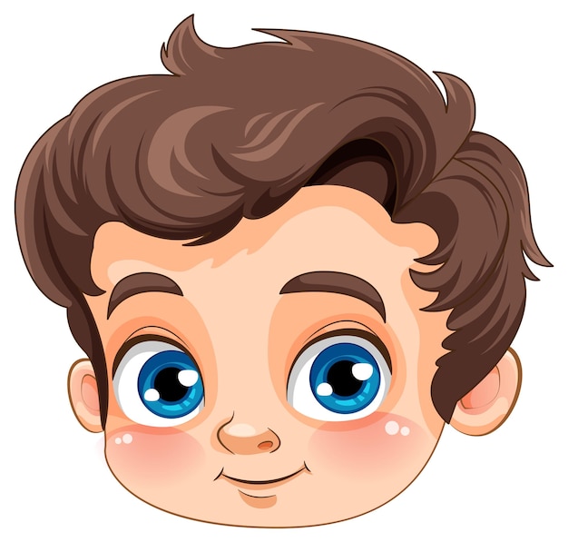 Vector cute caucasian boy face isolated