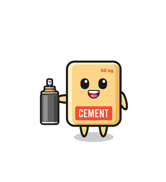 The cute cement sack as a graffiti bomber