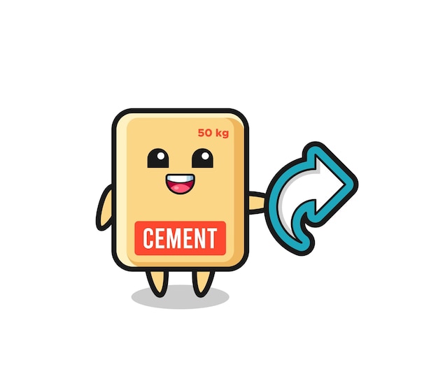 Cute cement sack hold social media share symbol