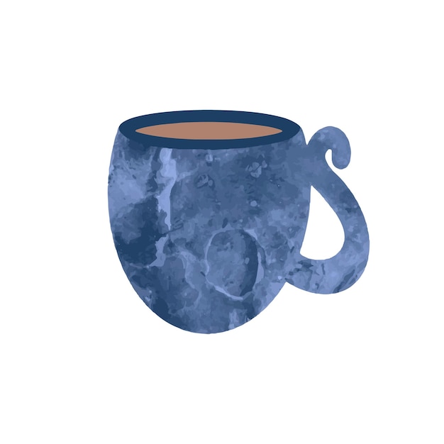 ベクトル 北欧風のかわいいセラミックブルーのマグカップ