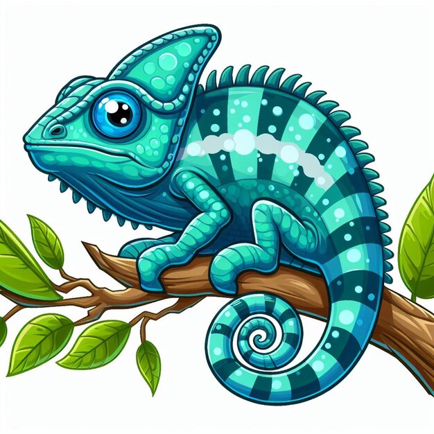 Cute Chameleon Vector Cartoon illustration