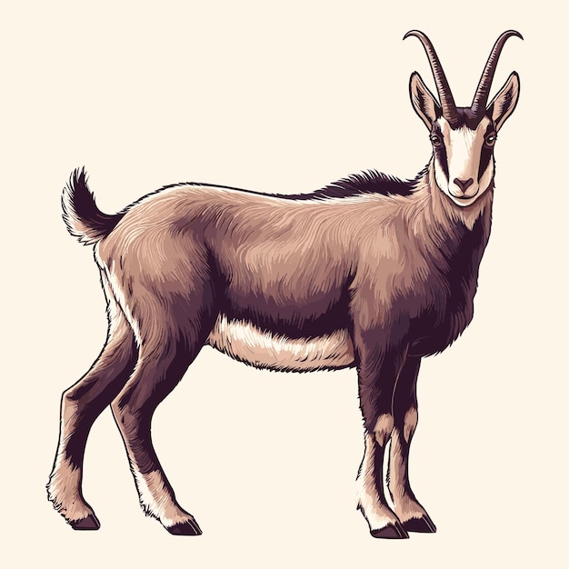 Vector cute chamois vector cartoon illustration