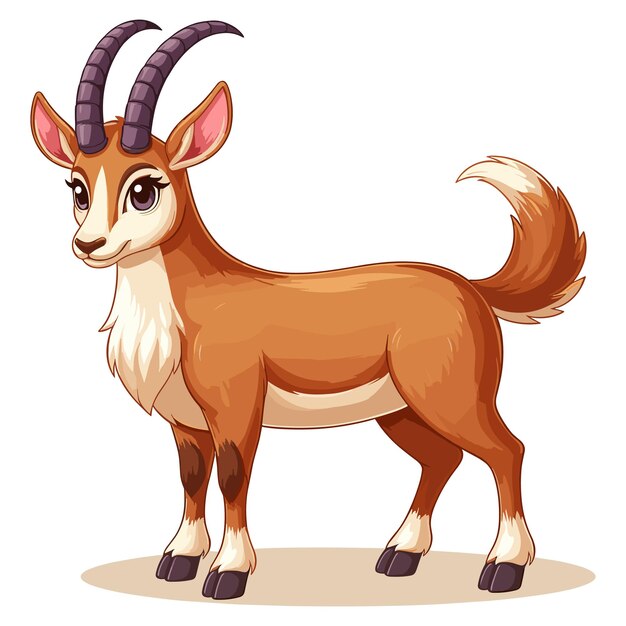 Vector cute chamois vector cartoon illustration