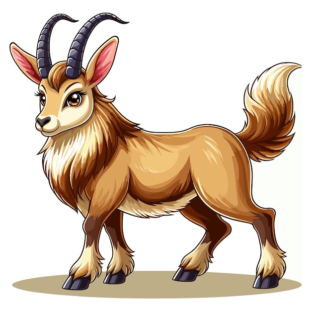 Vector cute chamois vector cartoon illustration