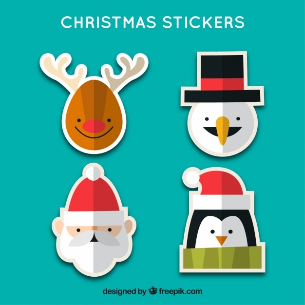 Cute character christmas stikers