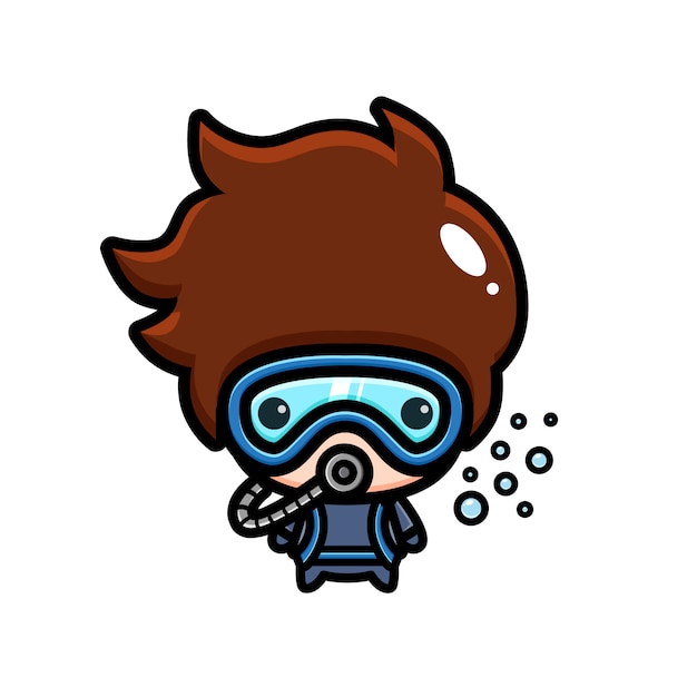 cute character divers  design