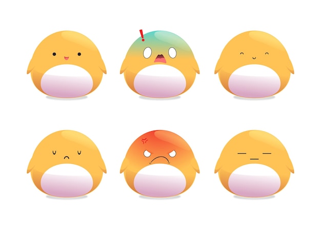 Vector cute character expression