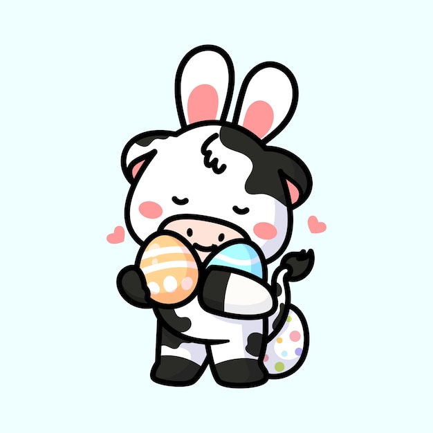 cute character is holding easter egg