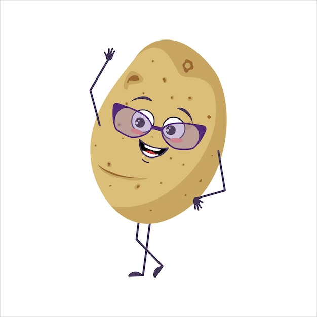 Cute character potato with glasses