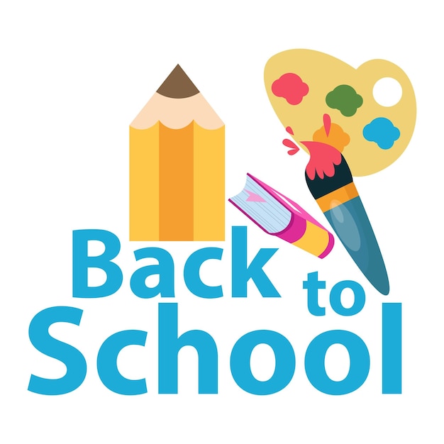 Cute characters and a concept of education for back to school