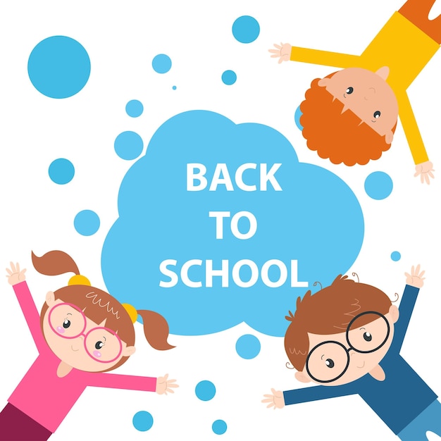 Cute characters and a concept of education for back to school