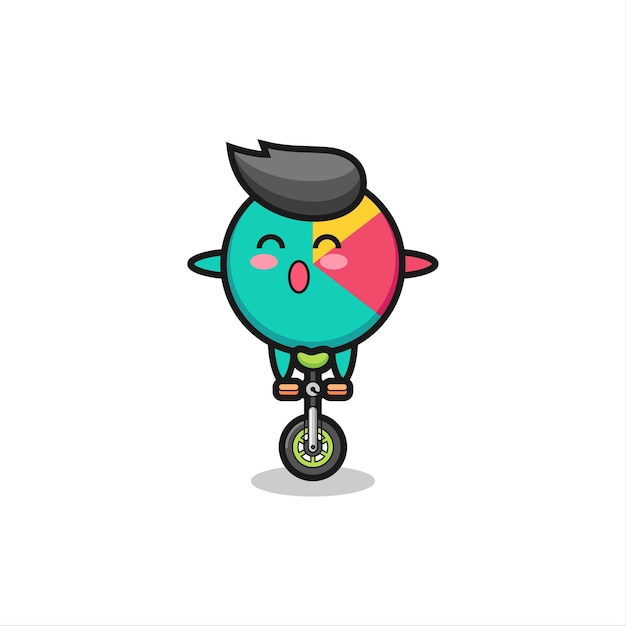 The cute chart character is riding a circus bike , cute style design for t shirt, sticker, logo element