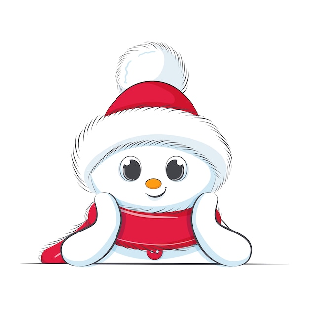 Cute cheerful snowman