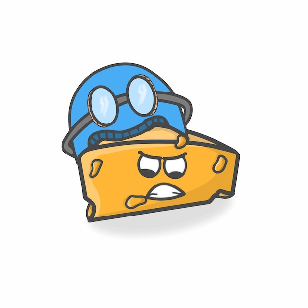 Cute Cheese Character Flat Cartoon Vector Design Illustration