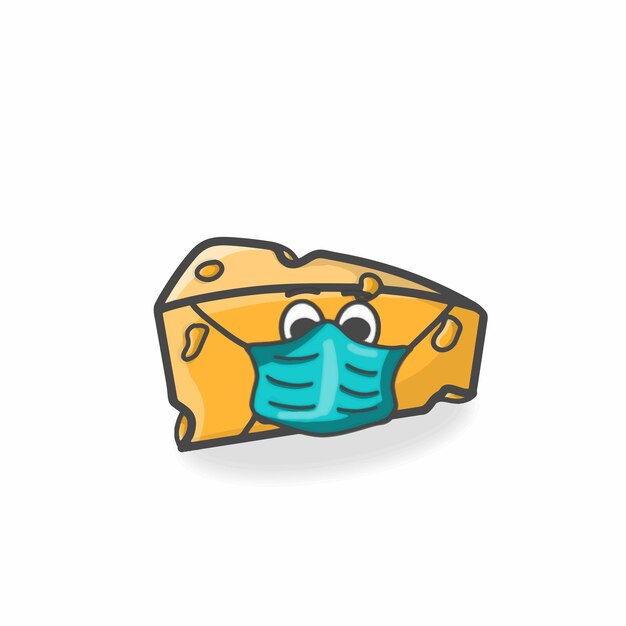 Cute Cheese Character Flat Cartoon Vector Design Illustration