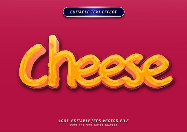 Cute cheese text editable effect