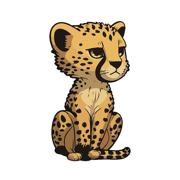 Vector cute cheetah cartoon style