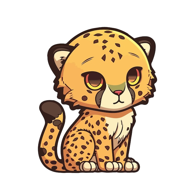 Cute cheetah cartoon style