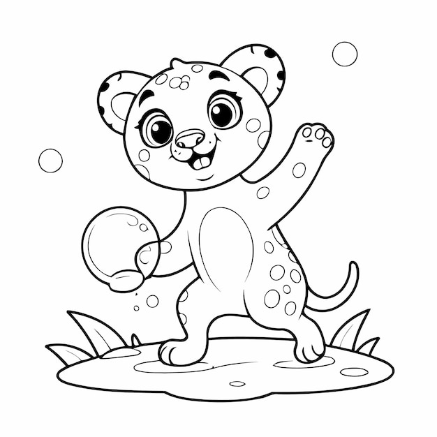 Cute Cheetah for toddlers coloring book